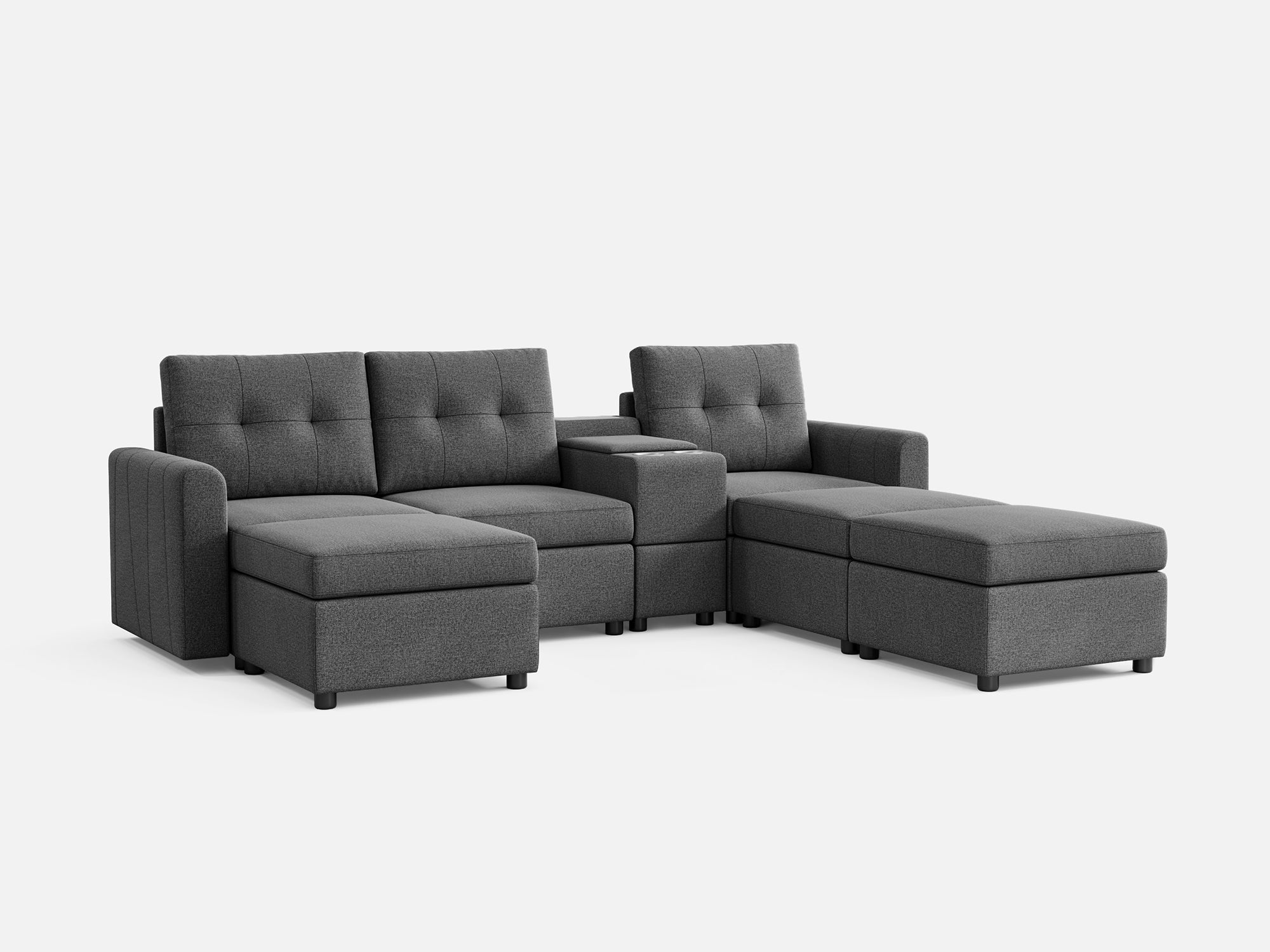 RUBIK III 3 Seats with 3 Ottomans & Console