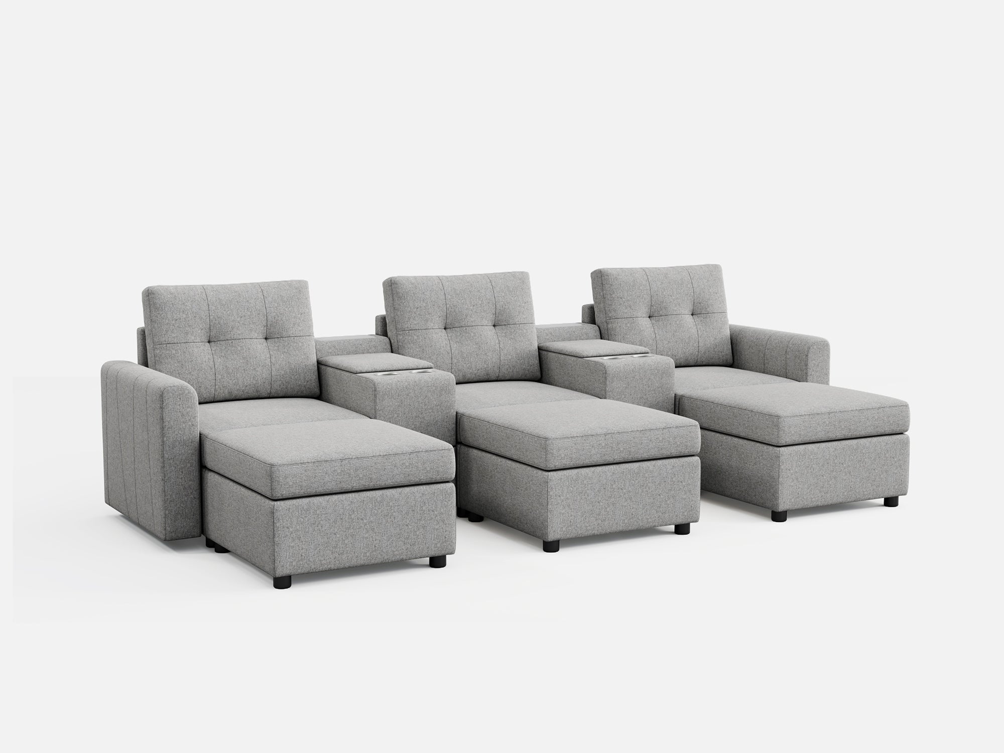 RUBIK III 3 Seats With 3 Ottomans & 2 Consoles