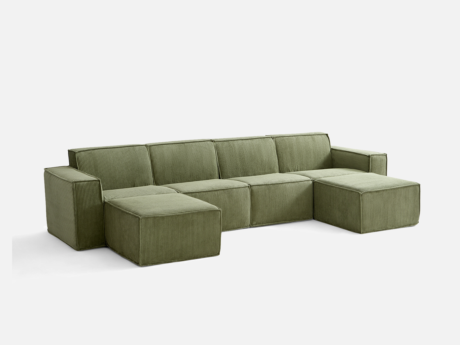 Pop-Seat 4 Seats with 2 Ottomans, Compressed Self-Inflating Foam Sofa - LINSY HOME