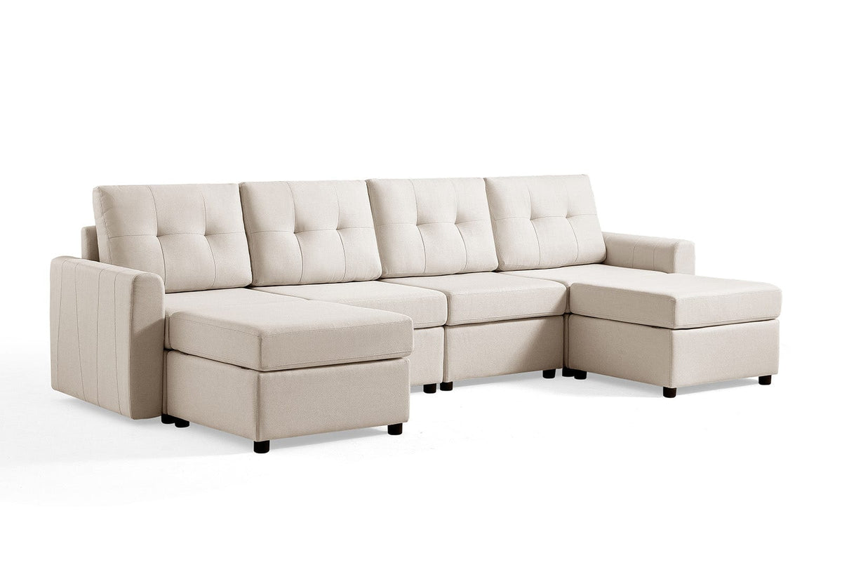 6-Piece Modular U-Shaped Sofa with Ottoman - LINSY HOME RUBIK III